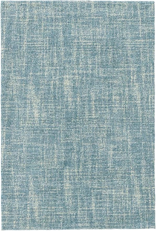 Dash and Albert Crosshatch Wool Area Rug - 6' x 9' Aegean Solid Hand Micro Hooked Accent Rug - Durable, High Traffic Areas Bedroom, Hallway, Stairs - Premium Luxury Hotel Quality Soft Breathable