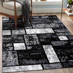 LUXE WEAVERS Modern Geometric Squares 10007 Gray 5x7 Area Rug