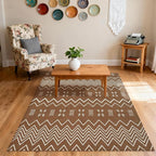 Boho Rugs for Living Room,3x5 ft Braided Rug,Washable Faux Jute Rug for Bedroom,Cotton Soft Entryway Rugs,Floor Carpet with Rubber Backed,Non Slip,Brown/White
