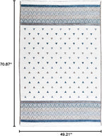 Alfa Rich 4x6 Blue Cream Off White Washable Area Rugs for Living Room Bedroom Kitchen Decor Cotton