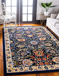 Unique Loom Espahan Collection Area Rug - Cape Cod (9'x 12' Rectangle, Navy Blue/ Black)