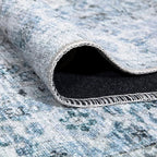 Bloom Rugs Caria Washable Non-Slip 5x7 Rug - Ivory/Blue/Gray Traditional Area Rug for Living Room, Bedroom, Dining Room, and Kitchen - Exact Size: 5' x 7'
