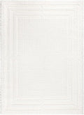 Town & Country Everyday Cloud Shag Plush Border Area Rug with High-Low Pile, Ivory, 6'6"x9'6"