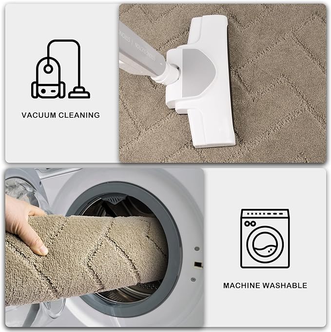 PURRUGS Dirt Trapping Door Mat 34" x 59", Non-Slip Machine Washable Entry Rug, Shoe Scraper, Dog Doormat, Super Absorbent Welcome Mat for Front & Back Door, Muddy Wet Shoes & Paws, Taupe