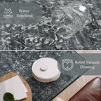 Morebes Washable Black 5x7 Area Rugs for Bedroom Non-Slip, Vintage Floral Rugs for Living Room, Soft Distressed Indoor Floor Retro Boho Throw Carpet for Dorm Playroom Home Office Foyer
