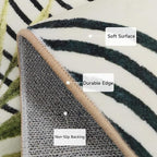 Area Rug 4x6 Modern Green Rug Abstract Tropical Leaves Bedroom Rug Washable Aesthetic Carpet for Living Dining Playroom