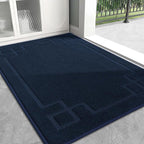 BEQHAUSE Door Mat 32" x 48", Non-Slip Door Mats Indoor Entryway Rugs Washable Low-Profile Absorbent and Stain Resist Floor Mats, Dog Door Mat for Front Back Door, Muddy Wet Shoes & Paws, Navy Blue