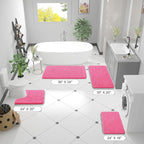 OLANLY Bathroom Rugs 44x24, Extra Soft Absorbent Chenille Bath Rugs, Rubber Backing Quick Dry, Machine Washable Bath Mats for Bathroom Floor, Tub and Shower, Home Decor Accessories, Hot Pink