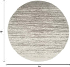 SAFAVIEH Adirondack Collection Area Rug - 8' Round, Light Grey & Grey, Modern Ombre Design, Non Shedding & Easy to Clean, Ideal for Living Room, Bedroom, Office, Dining Space (ADR113C)