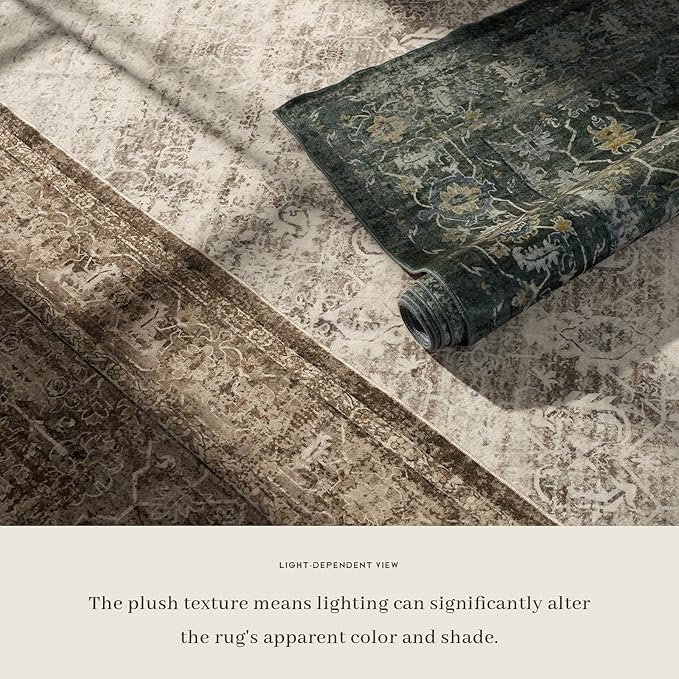 Lahome Vintage 8x10 Washable Brown Rugs for Living Room Bedroom, Boho Dining Room Rugs for Under Table, Soft Non Slip Indoor Throw Carpet for Home Office Playroom (8x10ft,Brown)