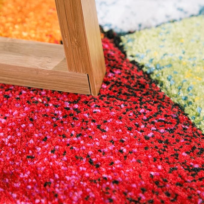 Paco Home Colorful Living Room Rug Checkered Design with Squares Multicolor, Size: 2'8" x 4'11"