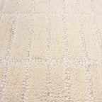 Hand-Tufted 100% Wool Area Rug – Unique Modern Geometric Grid Pattern, Soft Plush Textured Carpet for Living Room, Bedroom, Dining Room & Entryway (Beige, 5' x 7')