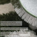 5x7 Area Rugs for Living Room Bedroom, Soft Fluffy Shaggy Bedside Rug, Indoor Floor Carpet for Kids Playroom, Dorms, Nursery Rooms, Home Decor (Olive Green & White 5'x7')