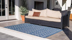 Unique Loom Outdoor Trellis Collection Area Rug - Tribal Trellis (7' 1" x 10' Rectangle, Blue/ Ivory)