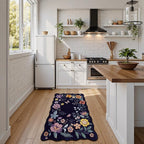 Lahome Floral Entryway Rug, 2X3 Washable Kitchen Rug Non-Slip, Ultra-Thin Soft Door Mat Indoor Entrance Stain Resistant Boho Small Low-Pile Throw Carpet for Bathroom Bedroom(2x3ft,Purple)