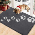 Timo Indoor Door Mat, 24"x36" Super Absorbent Dog Mats for Muddy Paws, Low-Profile Washable Entryway Rug, Rubber Backing Non Slip Front Door Mats, Resist Dirt Inside Entrance Doormat for Shoes, Grey