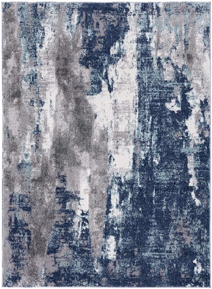 LUXE WEAVERS Euston Collection D.Blue-L.Blue 9x12 Modern Abstract Area Rug