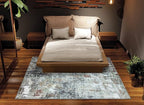 Bloom Rugs Washable Non-Slip 9' x 12' Rug - Gray/Red/Brown Modern Abstract Area Rug for Living Room, Bedroom, Dining Room, and Kitchen - Exact Size: 9' x 12'