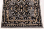 Unique Loom Taftan Collection Border Geometric Tribal Inspired Design Area Rug (2' 2 x 8' 2 Runner, Gray/ Black)