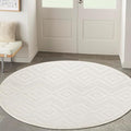 Nourison Home Versatile Ivory White 4' x Round Area Rug - Easy Clean, Non Shedding, Bed Room, Living Room, Dining Room, Kitchen (4' x Round)