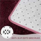 duduta Burgundy Plush Area Rugs for Bedroom 5x8 ft, Fluffy Carpet for Living Room Kids Room, Large Shag Dorm Rug, Washable Non Slip