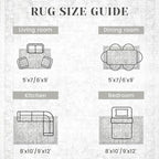 8x10 Area Rugs for Living Room: Washable Large Vintage Floral Rug Low Pile Non-Slip Boho Carpet for Bedroom Dining Home Office (Grey, 8'x10')
