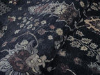 GLN Rugs Traditional Collection - Machine Washable Area Rug, Traditional Washable, Non Slip, Low Pile Chenille Rug, Living Room, Bedroom, Kitchen Rug (4' x 6' Black)