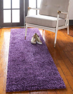 Unique Loom Solo Collection Area Rug - Calabasas (2' 2" x 13' 1" Runner, Violet)