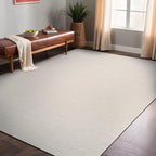 Easy Jute Rugs 9x12 White Color Living Room Indoor Outdoor Area Rug for Patio Farmhouse and Kitchen Rug High Traffic Easy to Clean Washable Solid Boho Woven Design Outside Carpet (9 x 12)