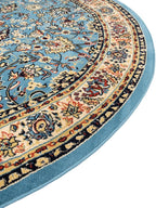 Unique Loom Sialk Hill Collection Area Rug - Washington (7' 10" Round Light Blue/Navy Blue)