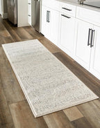 Unique Loom Isabella Collection Area Rug - Adjani (2' x 6' 1" Runner, White/ Blue)