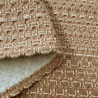 Kitchen Rugs,Kitchen Mats for Floor,Non Slip Washable 20"x 30"+20"x 48" Neutral Braided Rug,Faux Jute Rug with Non Slip Backing for Kitchen,Solid,Easy Clean,Area Rugs Sets of 2Pcs,Light Brown