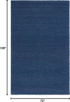 SAFAVIEH Area Rug 6x9 - Natura Collection - Navy & Blue, Handmade Wool Blend, Textured Design, Ideal for Living Room, Bedroom, Dining Space (NAT620M)