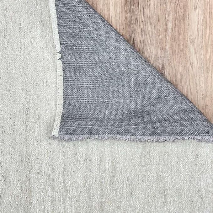 Alfa Rich 4x6 White Washable Area Rugs for Living Room Bedroom Kitchen Cotton Decor Rug
