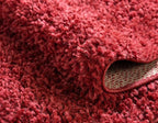 Unique Loom Davos Shag Collection Area Rug - Solid (5' 3" x 8' Oval, Poppy)