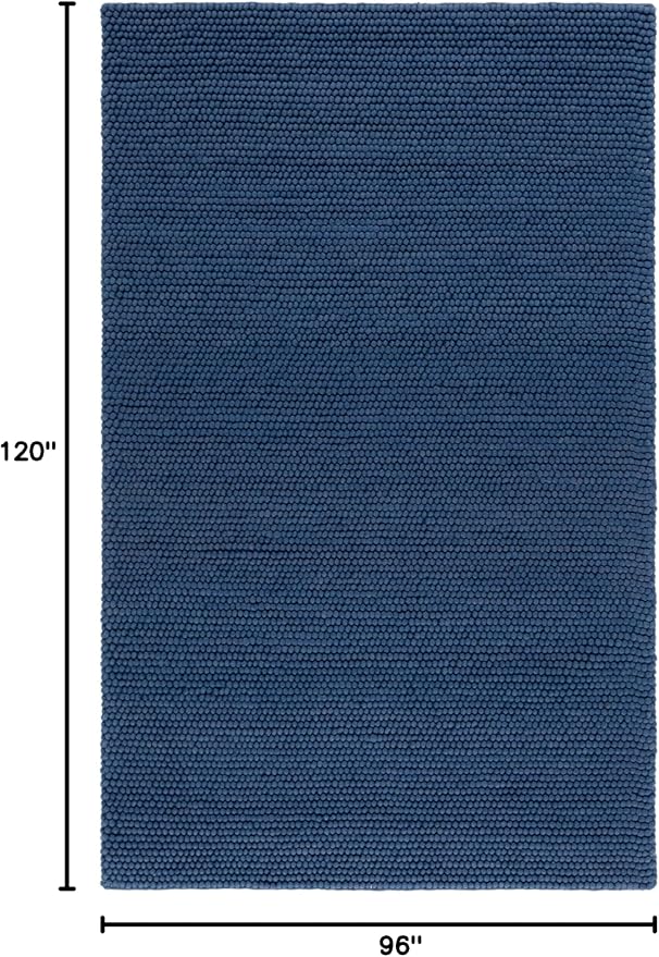 SAFAVIEH Area Rug 8x10 - Natura Collection - Large - Navy & Blue, Handmade Wool Blend, Textured Design, Ideal for Living Room, Bedroom, Dining Space (NAT620M)