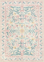 Wonnitar Pink Rugs for Bedroom Girls, 5x7 Washable Rug for Nursery Decor, Boho Soft Floral Carpet Non Slip, Indoor Ultra-Thin Floor Carpet for Baby Kids Room Living Room Dorm