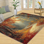 4x6 Autumn Forest Cafe Rug - Natural Landscape Rugs for Bedroom Aesthetic, Forest Path Soft Comfortable Non-Slip for Offie Bedroom Study Boy Girl Room Hotel Dorm