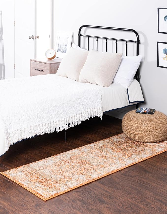 Unique Loom Isabella Collection Area Rug - Adjani (2' x 8' Runner, Rust Red/ Black)