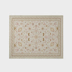 EVERGRACE Area Rugs for Living Room 8x10, Boho Floral Faux Wool Indoor Outdoor Rugs, Washable Rugs for Bedroom Dining Room Entryway Kitchen, Low Pile Floor Mat Carpet for Home Decor, Natural Beige
