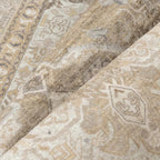 5x7 Washable Vintage Area Rug for Living Room Bedroom Non Slip Distressed Traditional Soft Large Throw Rug Beige Brown Low Pile Lightweight Floral Carpet Office Classroom Dining Laundry Room