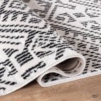 Rugshop Boho Cream Tribal Area Rug Modern Indoor Carpet for Living Room, Bedroom, or Entryway – Non-Shedding, Low Pile Geometric Design 7' 10" x 10'