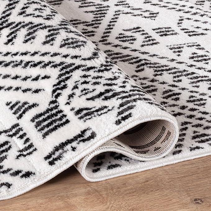 Rugshop Boho Cream Tribal Area Rug 4x6 Modern Indoor Carpet for Living Room, Bedroom, or Entryway – Non-Shedding, Low Pile Geometric Design 4' x 6'