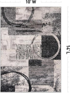 Rugshop Contemporary Circle Design Area Rug, Non-Shedding Carpet for Living Room, Dining Room, or Office, Cream, 10' x 14'