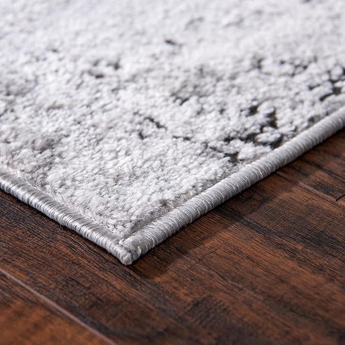 Rugs.com Leipzig Collection Rug – 6x9 Gray Low-Pile Rug Perfect for Bedrooms, Dining Rooms, Living Rooms