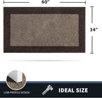PURRUGS Dirt Trapping Door Mat 34" x 60", Non-Slip/Skid Machine Washable Entryway Rug, Shoes Scraper, Throw Rug, Super Absorbent Area Rug for Muddy Wet Shoes and Paws, Grayish Brown & Coffee