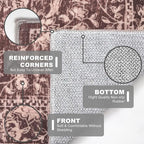 KILOCOCO Hallway Runner 2x6 Rug Runner Printed Vintage Floral Washable Kitchen Runners Non-Slip Rubber Backed Runners for Hallways Laundry Room Distressed Boho Rugs for Entryway Bedroom, Red