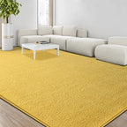 Large Area Rugs for Living Room Bedroom, 4x6 Feet Yellow Rug, Minimalist Modern Shag Rug, Soft Thick Comfy Memory Foam Indoor Carpet, Non-Slip Washable Rug for Boys Girls Dorm Nursery Room Home Decor