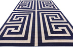 Unique Loom Athens Collection Classic Geometric Modern Border Design Area Rug (8' 0 x 11' 4 Rectangular, Navy Blue/ Beige)