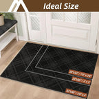 COSY HOMEER Plaid Door Mat 32" x 48",Dirt Trapper Entryway Rugs,Non-Slip Washable Farmhouse Doormat,Low Profile Welcome Mats for Paws Black